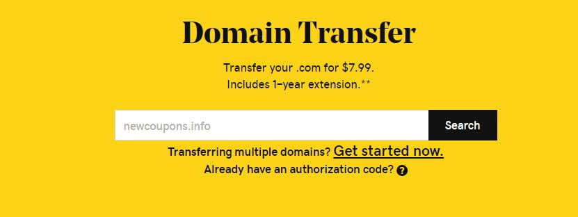 $0.99 GoDaddy Domain Transfer Coupon July 2024 &#8211; Free 1-Year Extension