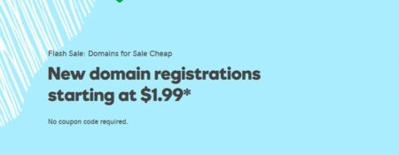 Godaddy New domain registrations starting at $1.99