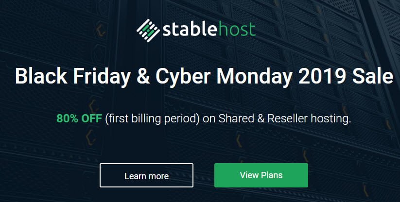 StableHost Black Friday 2019 Sale &#8211; Up to 80% Off Web Hosting &#038; Reseller
