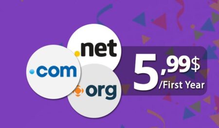 .com .net .org $5.99 coupon