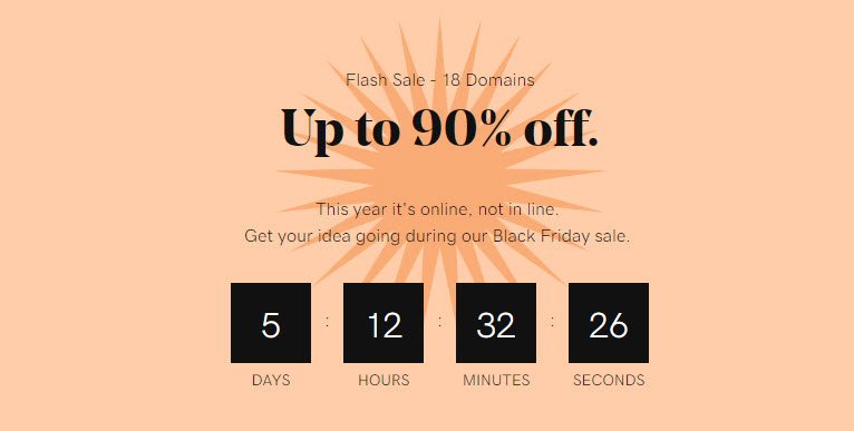 GoDaddy Black Friday Sale 2020 &#8211; 90% OFF on 18 Domains