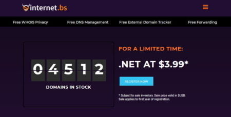 internetbs $3.99 .net offer