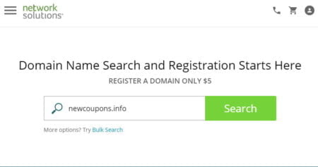 networksolutions domains for $5