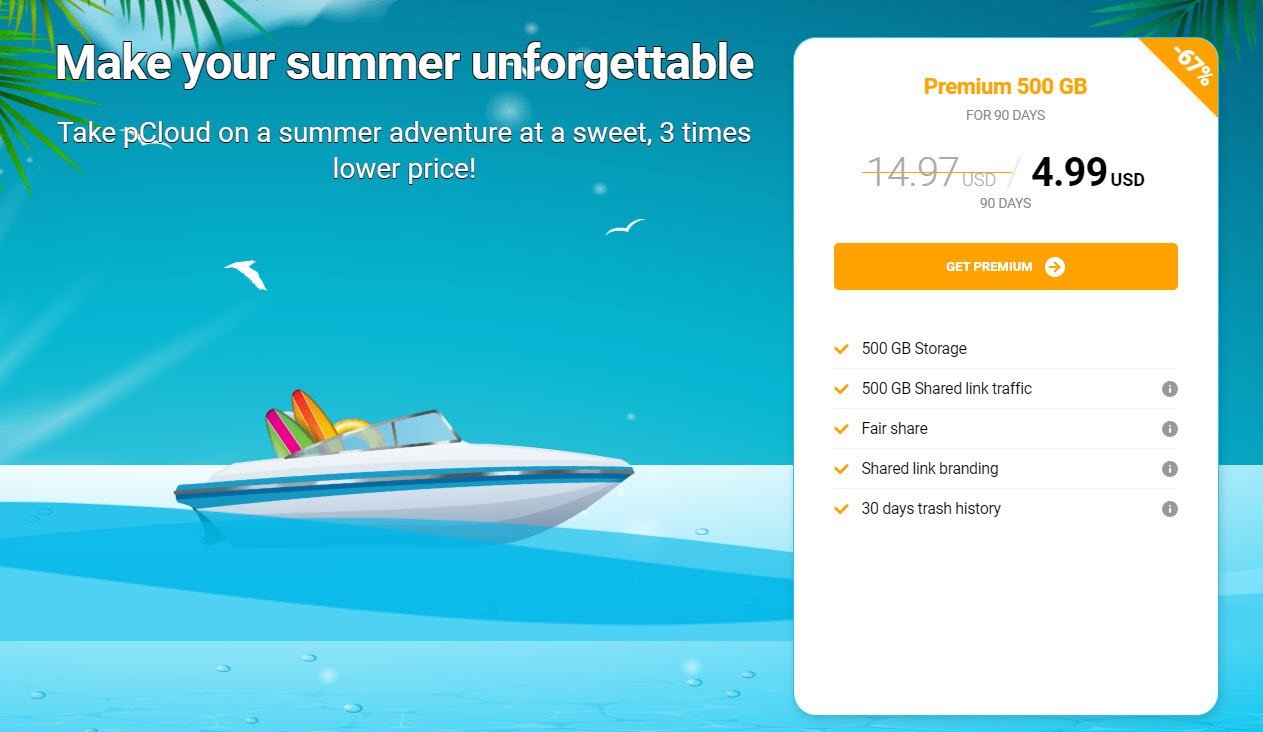 pCloud Summer Sale &#8211; 500GB Plan For $4.99 For 3 Months