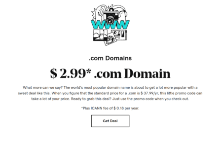 godaddy com domain coupon $2.99