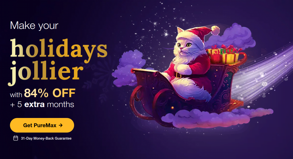 PureVPN Holiday Sales With Up To 84% OFF + 5 Extra Months