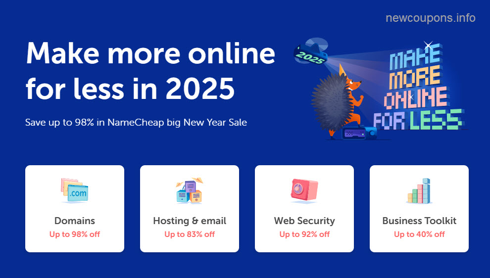 [New Year 2025] NameCheap: Get Up To 98% OFF Everything!